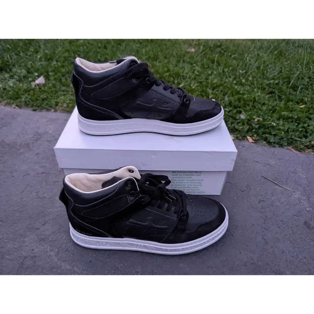 Premiata Midquinnd Timeless Trainers Sz 40 Black Leather Suede Rare $475 6022 - Picture 2 of 10